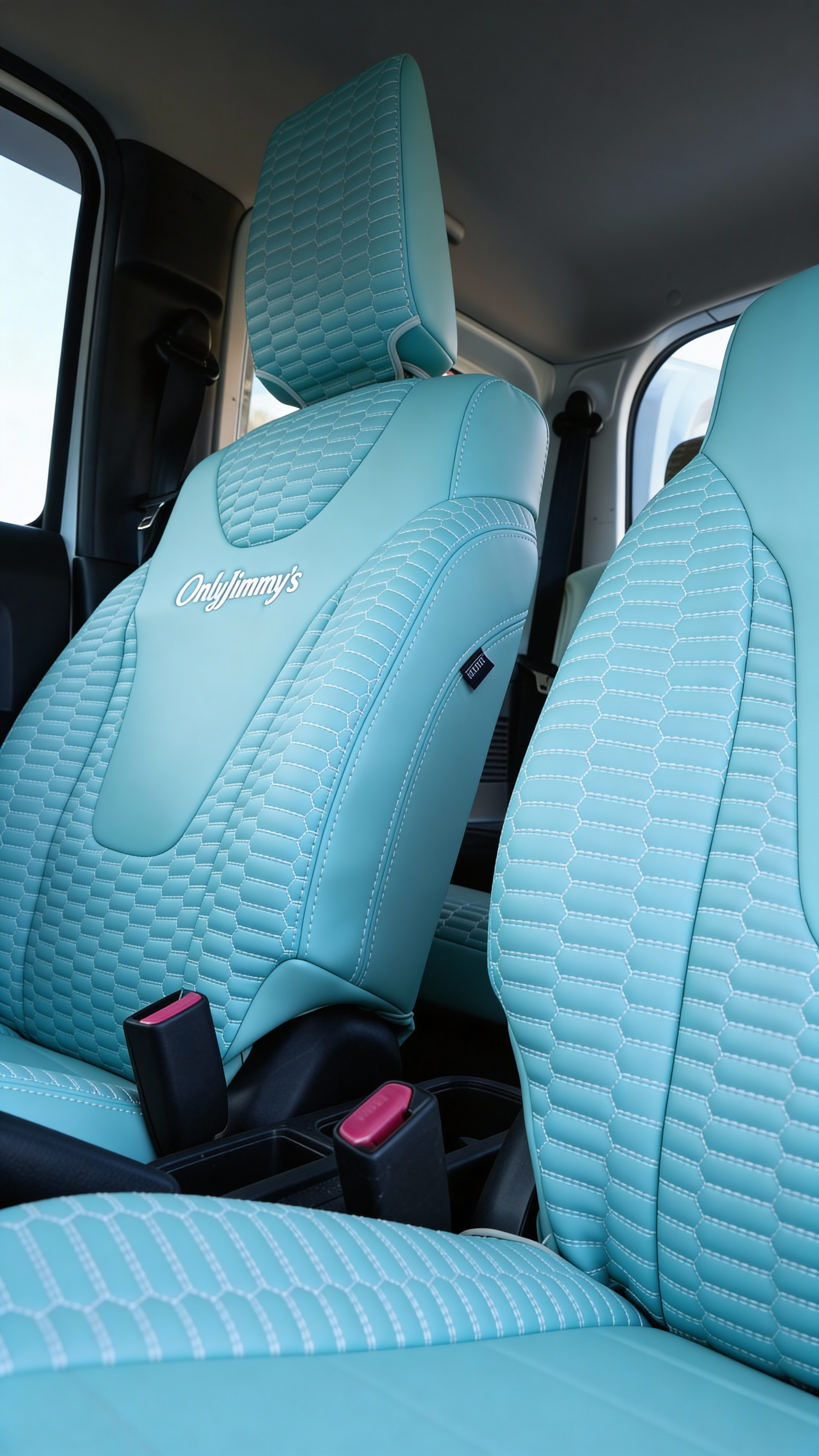 CUSTOM JB74 JIMNY FRONT SEAT COVERS (TIFFANY BLUE)