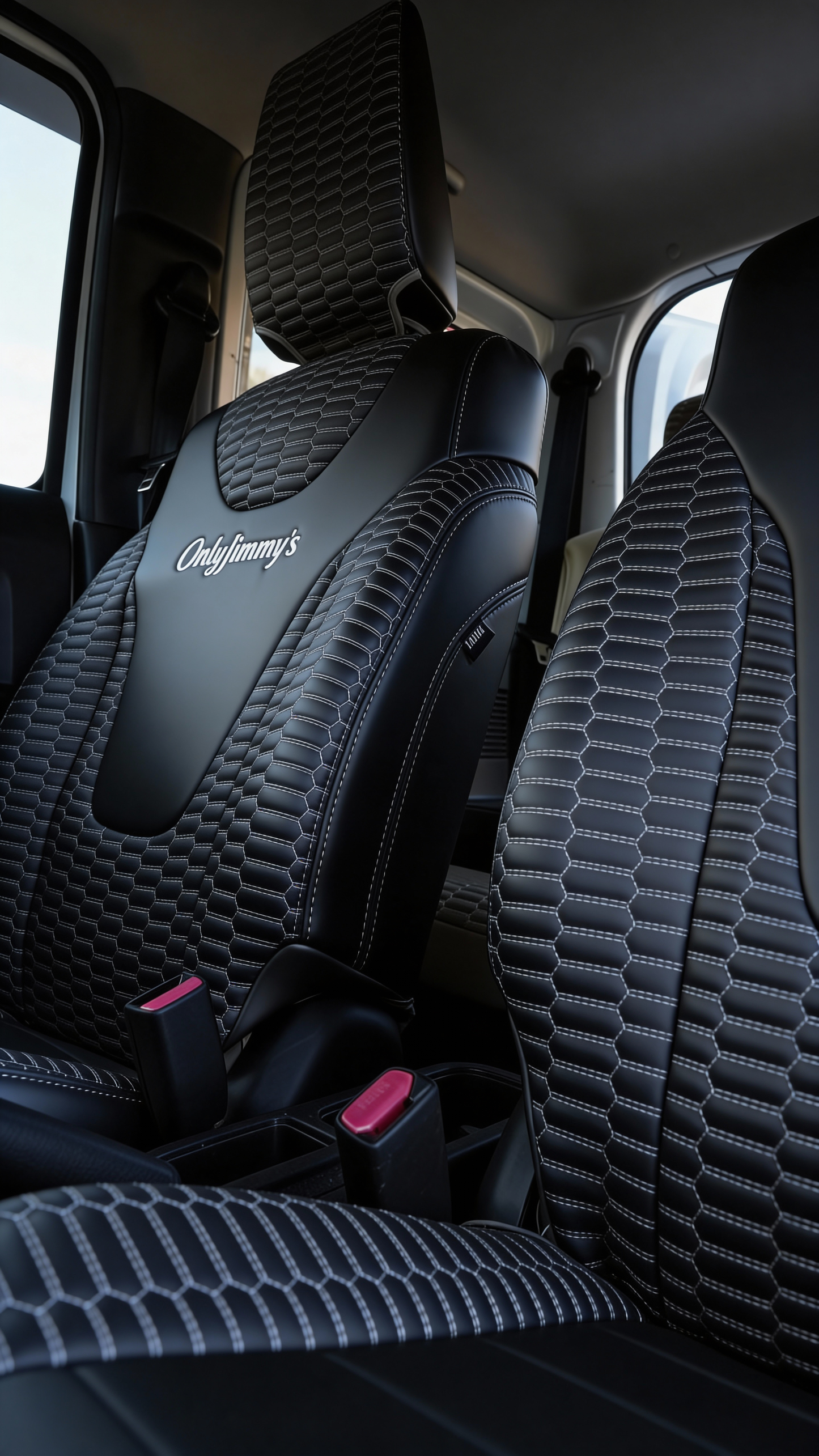 CUSTOM JC74 5 DOOR JIMNY FRONT SEAT COVERS (BLACK)