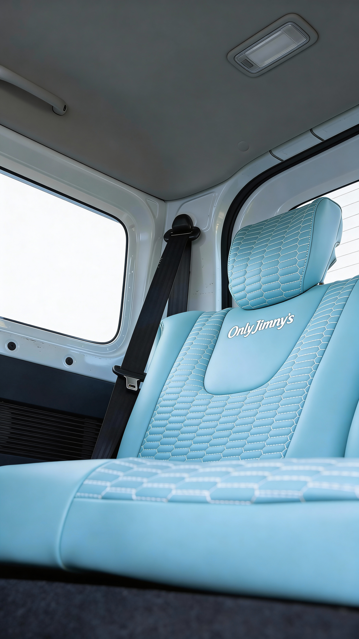 CUSTOM JB74 JIMNY FRONT & REAR SEAT COVERS (TIFFANY BLUE)